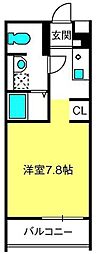 WOOD4東川口 ワンルームの間取図画像