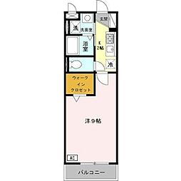 エクレール宮本 1Kの間取図画像