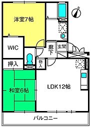 ゴールドパストラル 2LDKの間取図画像