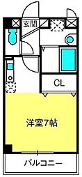 ベルテ ワンルームの間取図画像