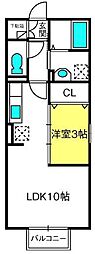 プランドールパピオンA 1LDKの間取図画像