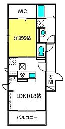 ルミエール 1LDKの間取図画像