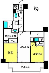 ライオンズマンション東川口AKAO 2SLDKの間取図画像