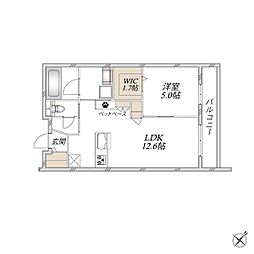 リュウ参番館 1LDKの間取図画像