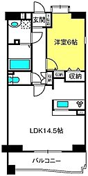 ガーデンコート浦和東 1LDKの間取図画像