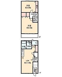 エクセレンス里 2LDKの間取図画像