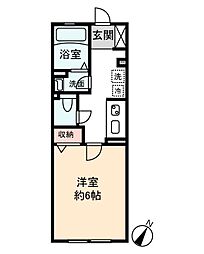 LaTelle2 1Kの間取図画像