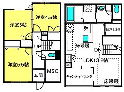 カーサ ビアンカ ブルー 3LDKの間取図画像