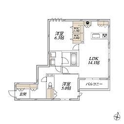 Casa Rootis 2LDKの間取図画像