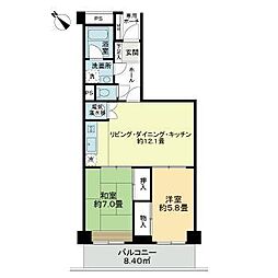 ニュー長町サンハイツ 2LDKの間取図画像
