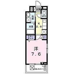 アリエッタ福室M 1Kの間取図画像