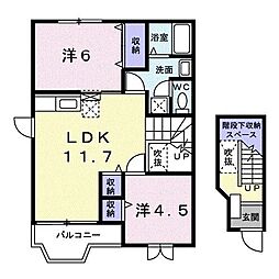 メゾンエクセルB 2LDKの間取図画像