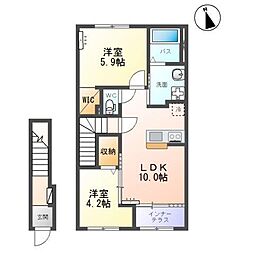 エトワール キリ 2LDKの間取図画像