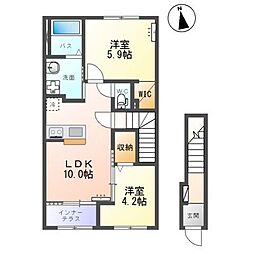 エトワール キリ 2LDKの間取図画像