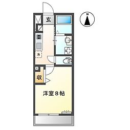 ラフレーズ・KI 1Kの間取図画像