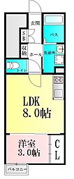 プログレス 1LDKの間取図画像