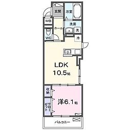 グランハイム2 1LDKの間取図画像