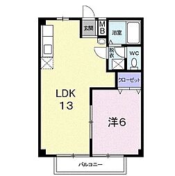 アーバンステート東中田 1LDKの間取図画像