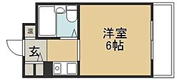 エレガンス宮町 ワンルームの間取図画像