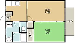 パレットルームゆり 2Kの間取図画像