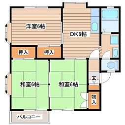 ハイツ436 3DKの間取図画像