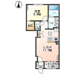 パーチェミノクラ 1LDKの間取図画像