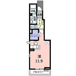 ル・シエルエトワーレ2 1Kの間取図画像