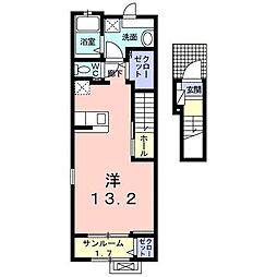 グランピーノC ワンルームの間取図画像