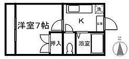 センチュリー旭ケ丘3 1Kの間取図画像