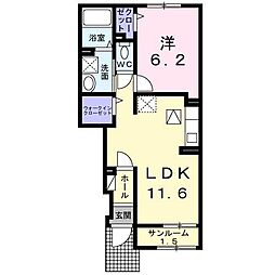 ルミエールさくら 1LDKの間取図画像
