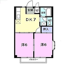 エルディム8 2DKの間取図画像