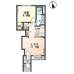 プエーロ 1LDKの間取図画像