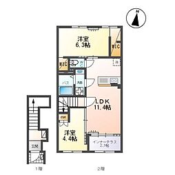 メゾンアルファ七北田 2LDKの間取図画像