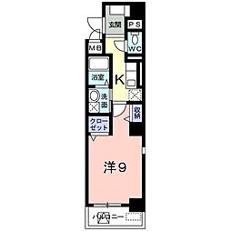 フェリーチェプレッソ北目町 1Kの間取図画像