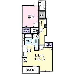サウスレジデンス1 1LDKの間取図画像