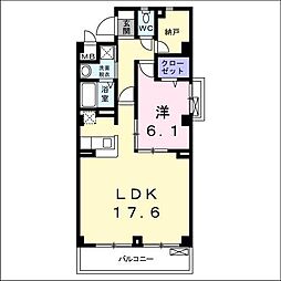 レガーミ泉中央 1LDKの間取図画像