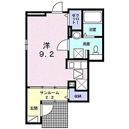 カーサプリマベーラ ワンルームの間取図画像