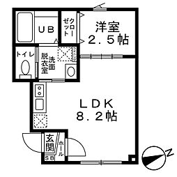 メゾン・ド・ミーゼ 1階1LDKの間取り