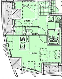 DNKMSAパートIVビルANNEX別館 4階1LDKの間取り