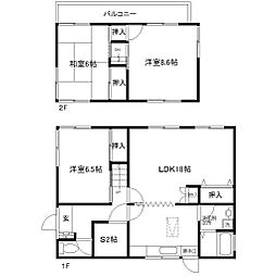 人来田一丁目貸家 1階3SLDKの間取り