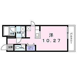 ティアラグレイス 3階ワンルームの間取り
