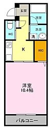 シーステージ本通 1Kの間取図画像