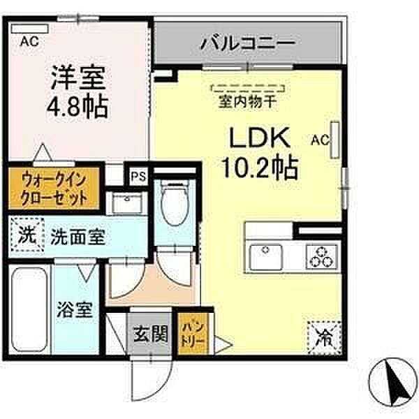 愛知県名古屋市東区大幸２丁目(賃貸アパート1LDK・2階・37.97㎡)の写真 その2