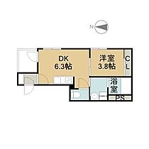 愛知県名古屋市北区東長田町２丁目（賃貸アパート1DK・1階・26.05㎡） その2