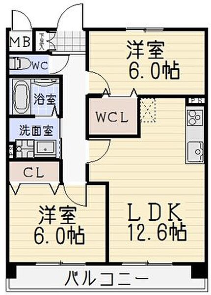 愛知県名古屋市北区丸新町(賃貸マンション2LDK・3階・58.80㎡)の写真 その1