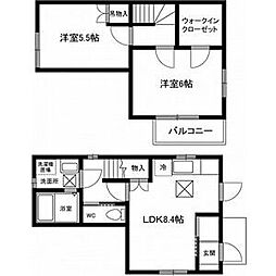 名古屋市営名城線 自由ヶ丘駅 徒歩19分の賃貸アパート 2階2DKの間取り