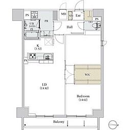 名古屋市営名城線 矢場町駅 徒歩9分の賃貸マンション 11階1LDKの間取り