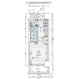 名古屋市営鶴舞線 鶴舞駅 徒歩10分の賃貸マンション 11階1Kの間取り