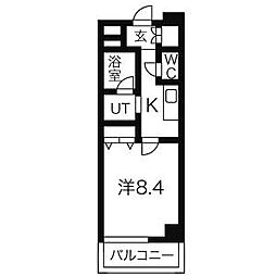 名古屋市営名城線 大曽根駅 徒歩4分の賃貸マンション 11階1Kの間取り