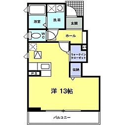 ベルフォーレ 1階ワンルームの間取り